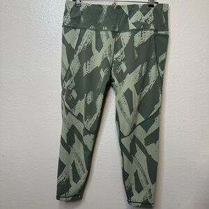 Sweaty Betty Power 7/8 Length Leggings Green Abstract Brushstrokes Size XL